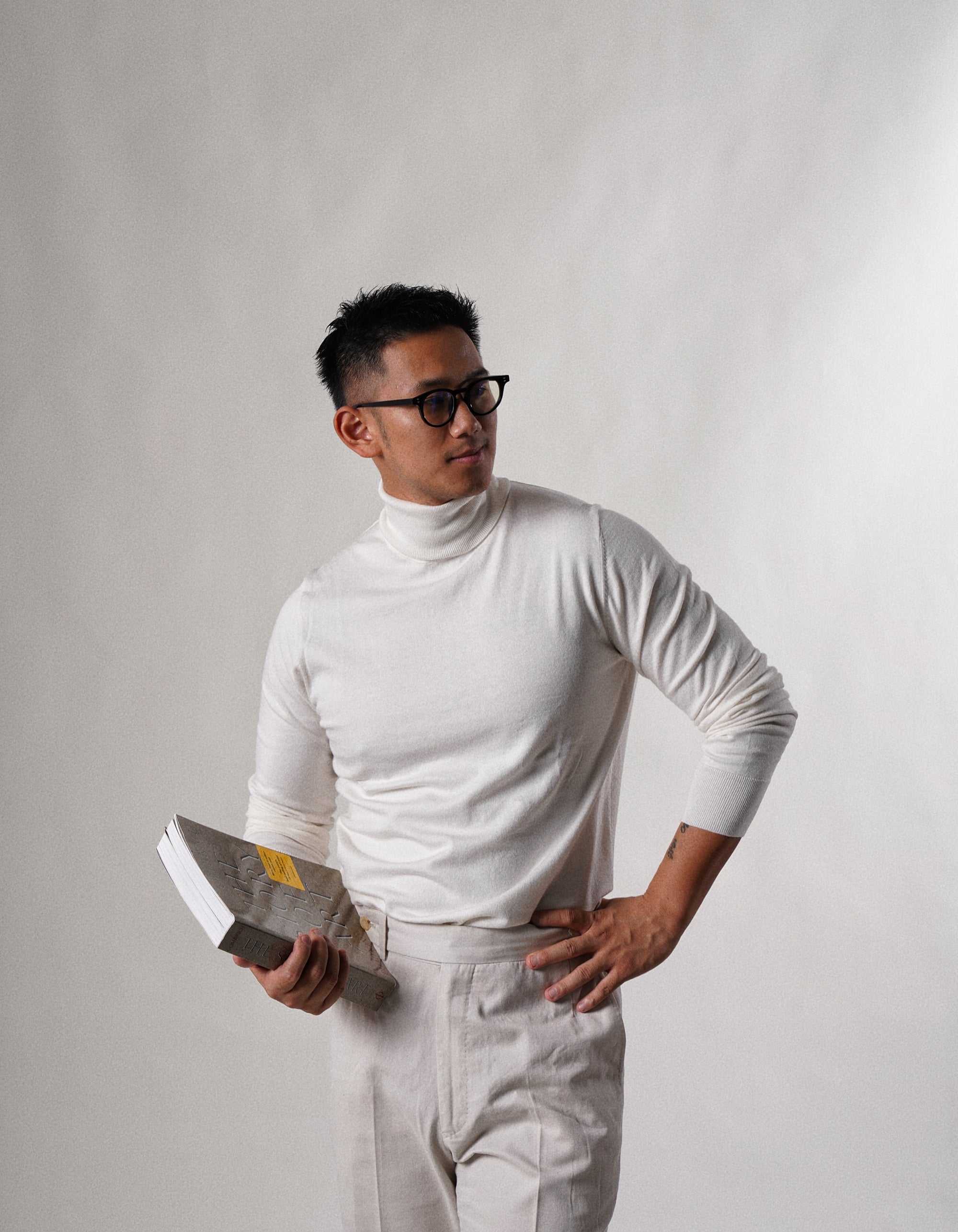 White Roll Neck Jumper