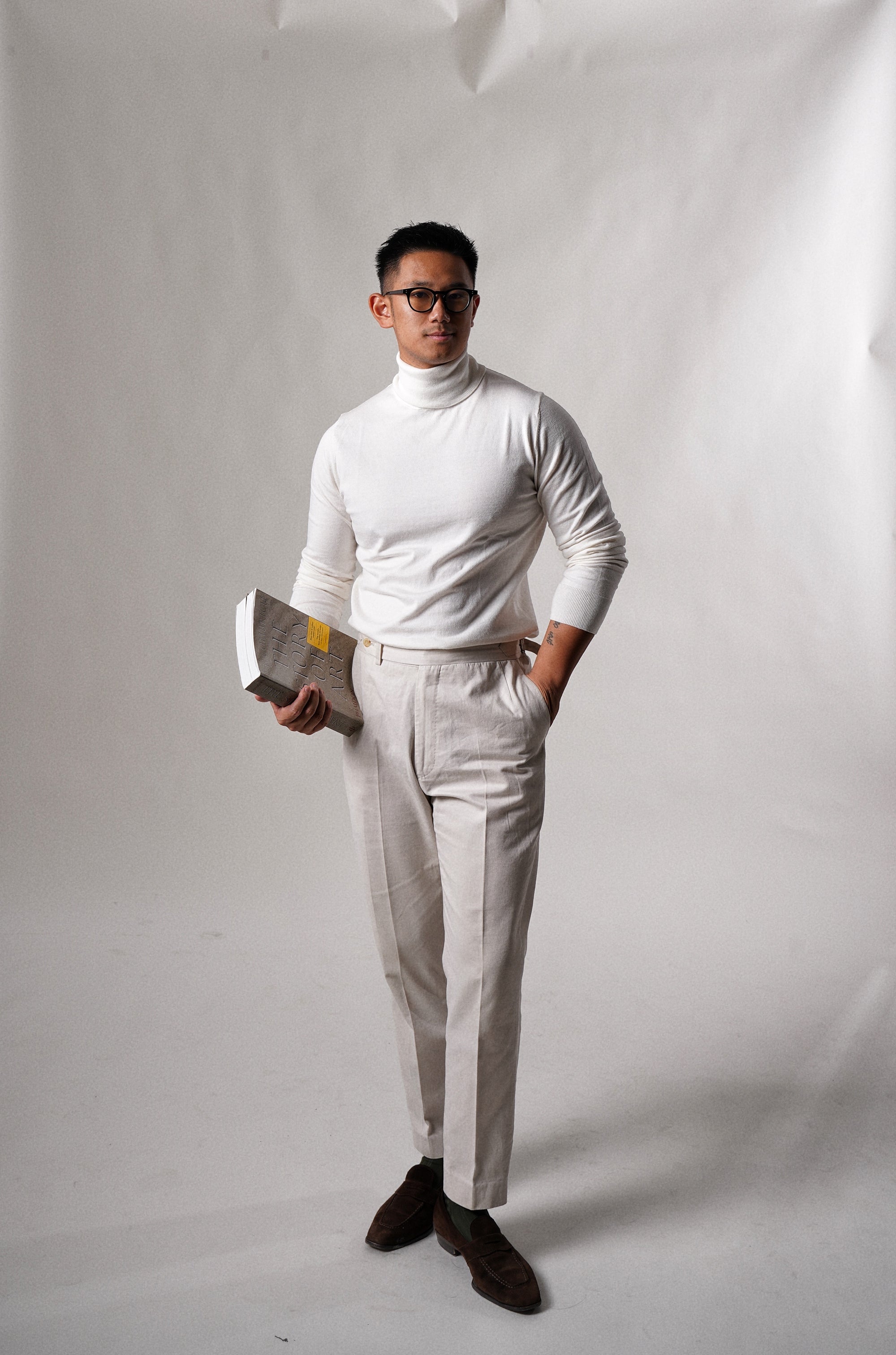 White Roll Neck Jumper