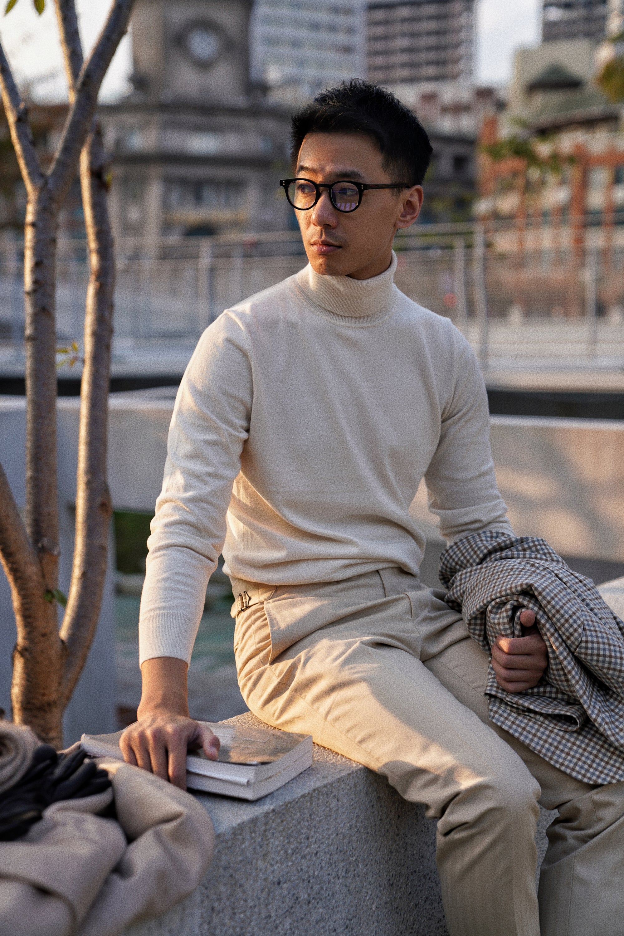 White Roll Neck Jumper