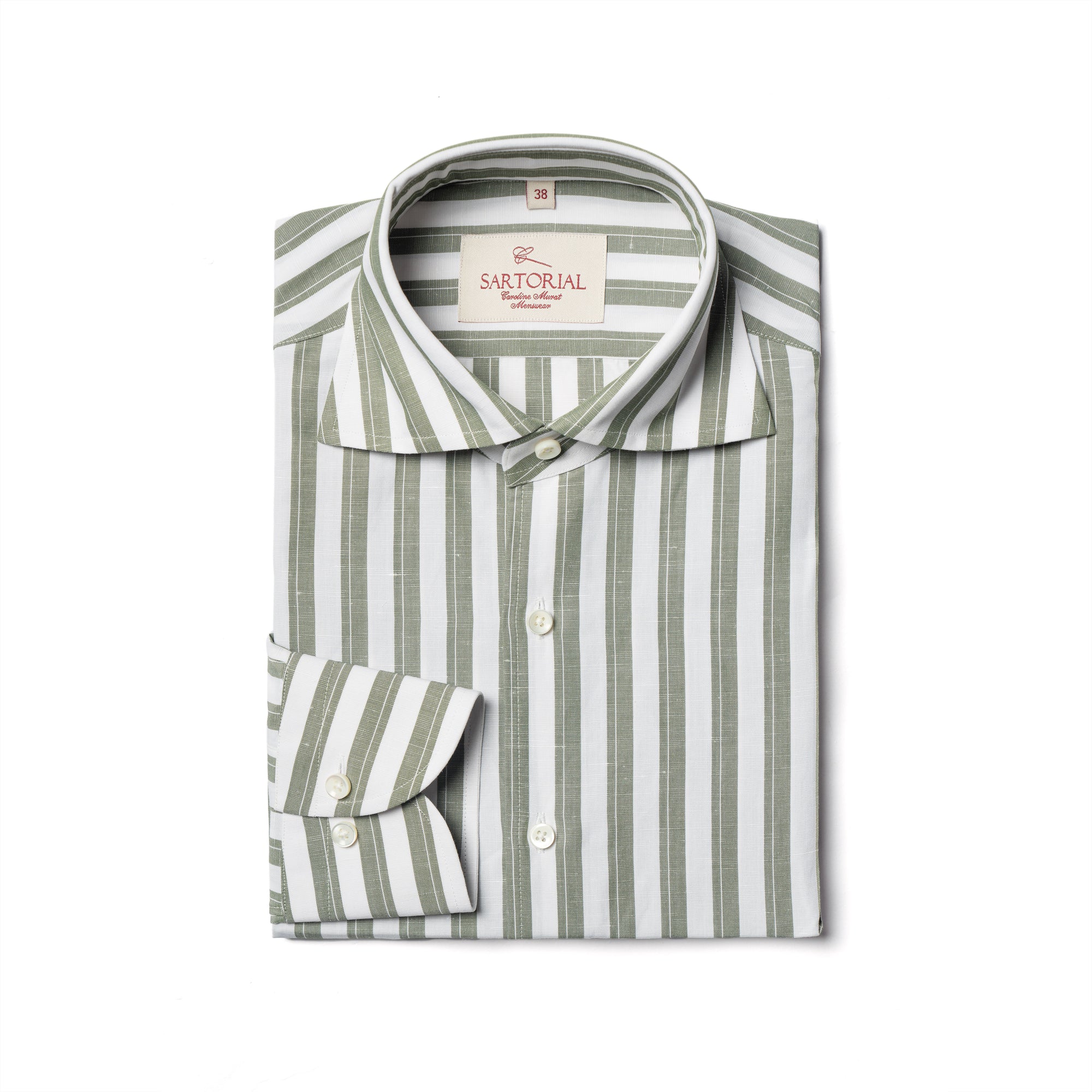 MTO Olive Stripe Blending Shirt
