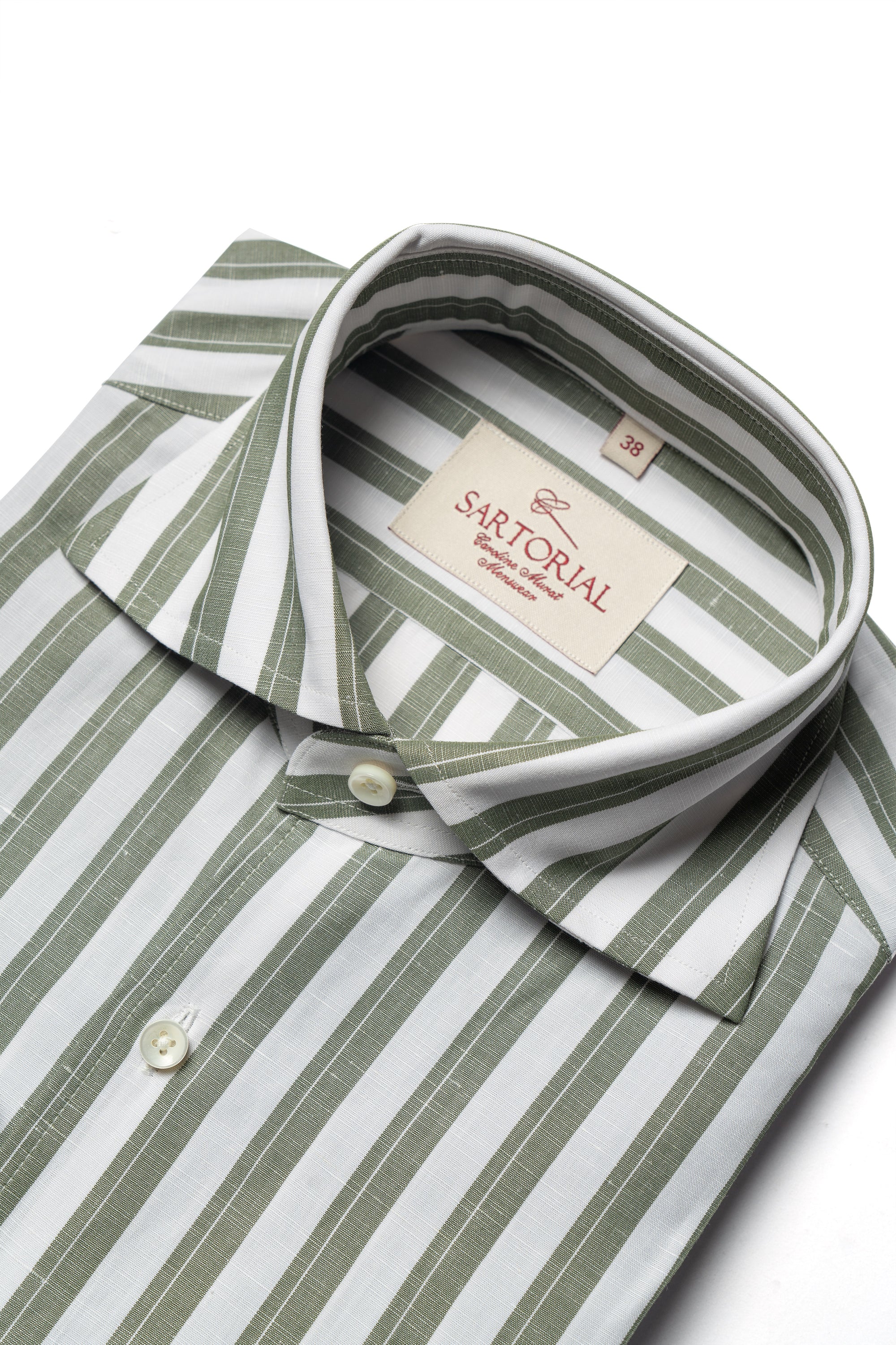 MTO Olive Stripe Blending Shirt