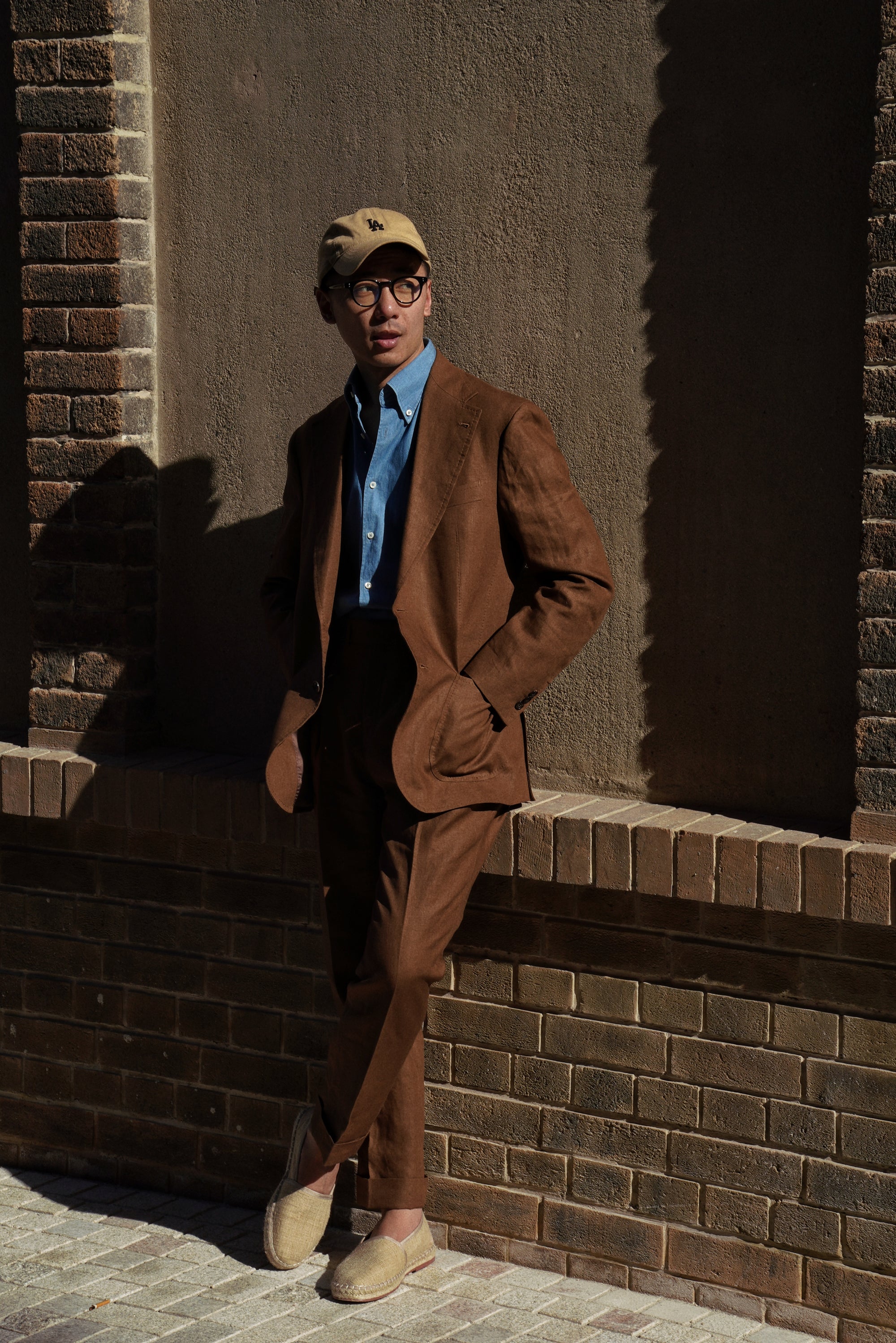 Tobacco Irish Linen Suit