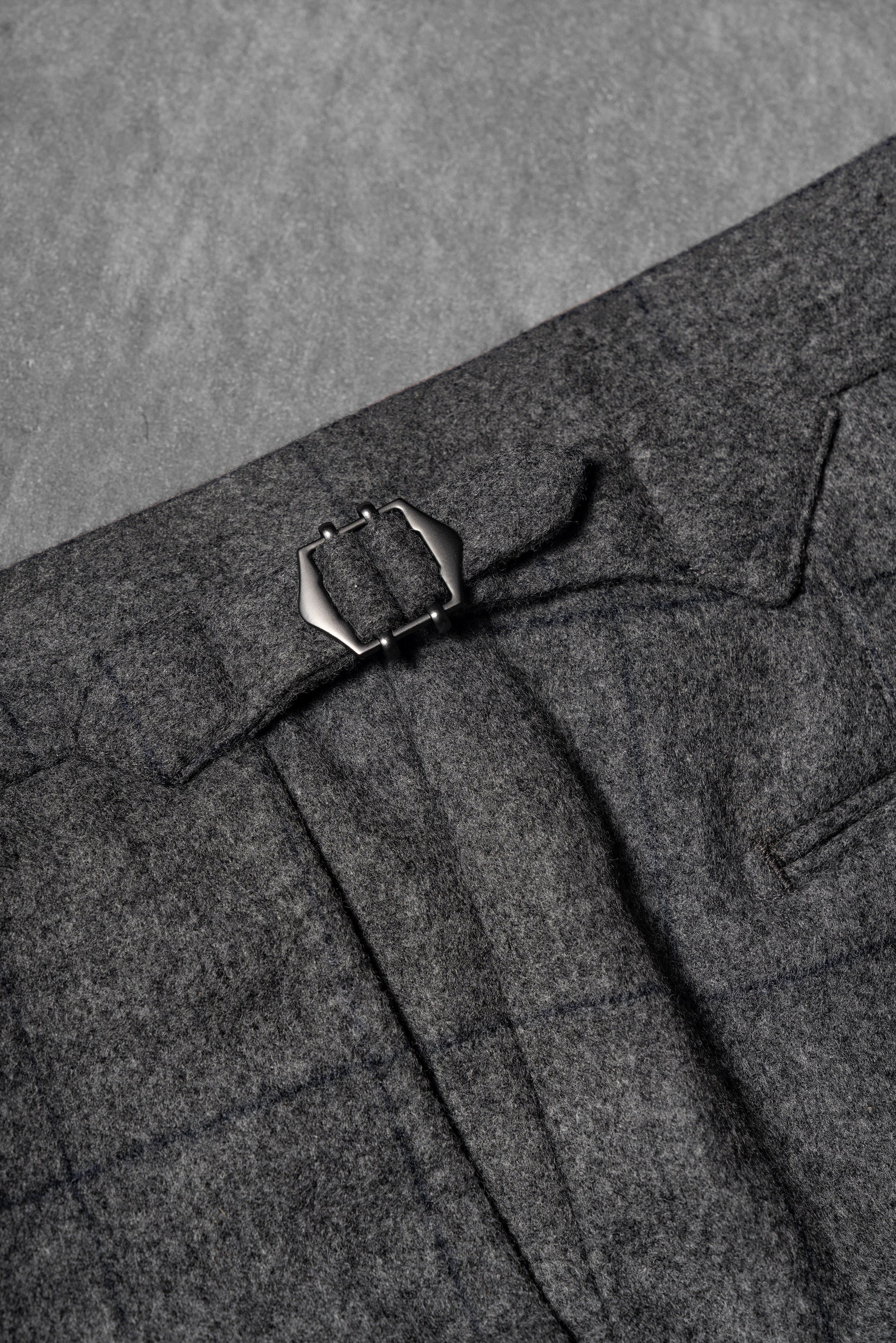 MTO Mid Grey Windowpane Flannel Suit