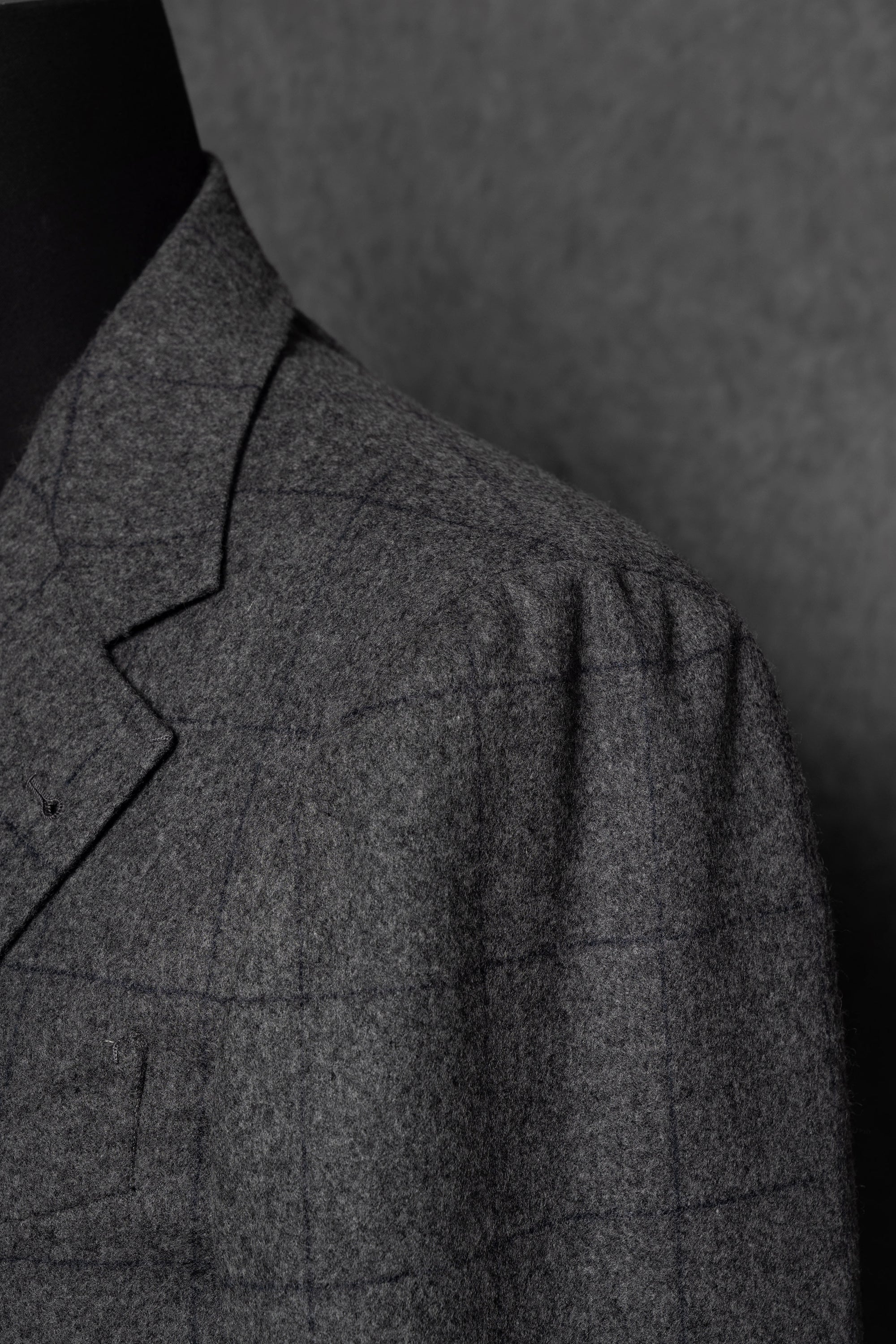 MTO Mid Grey Windowpane Flannel Suit