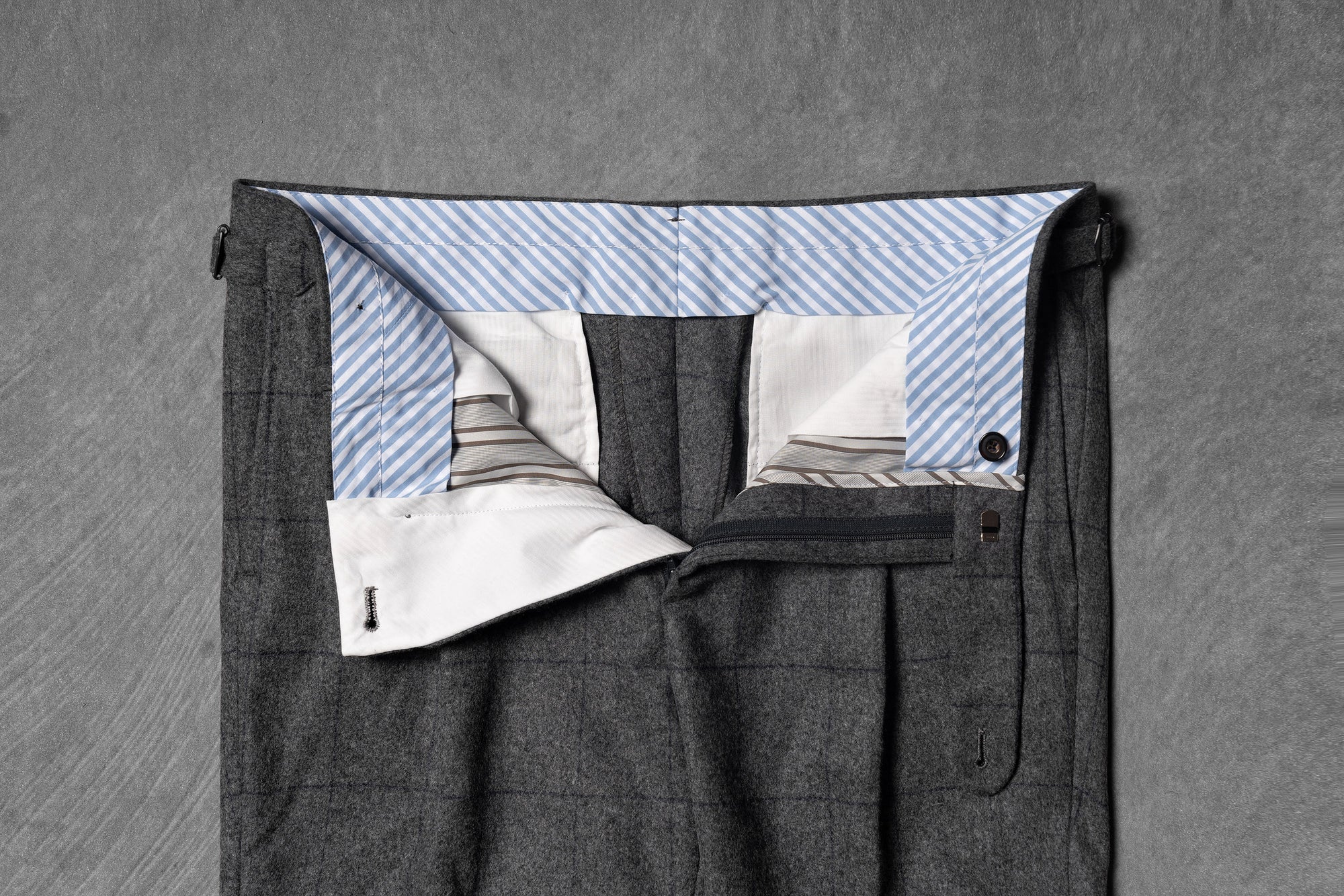 MTO Mid Grey Windowpane Flannel Suit