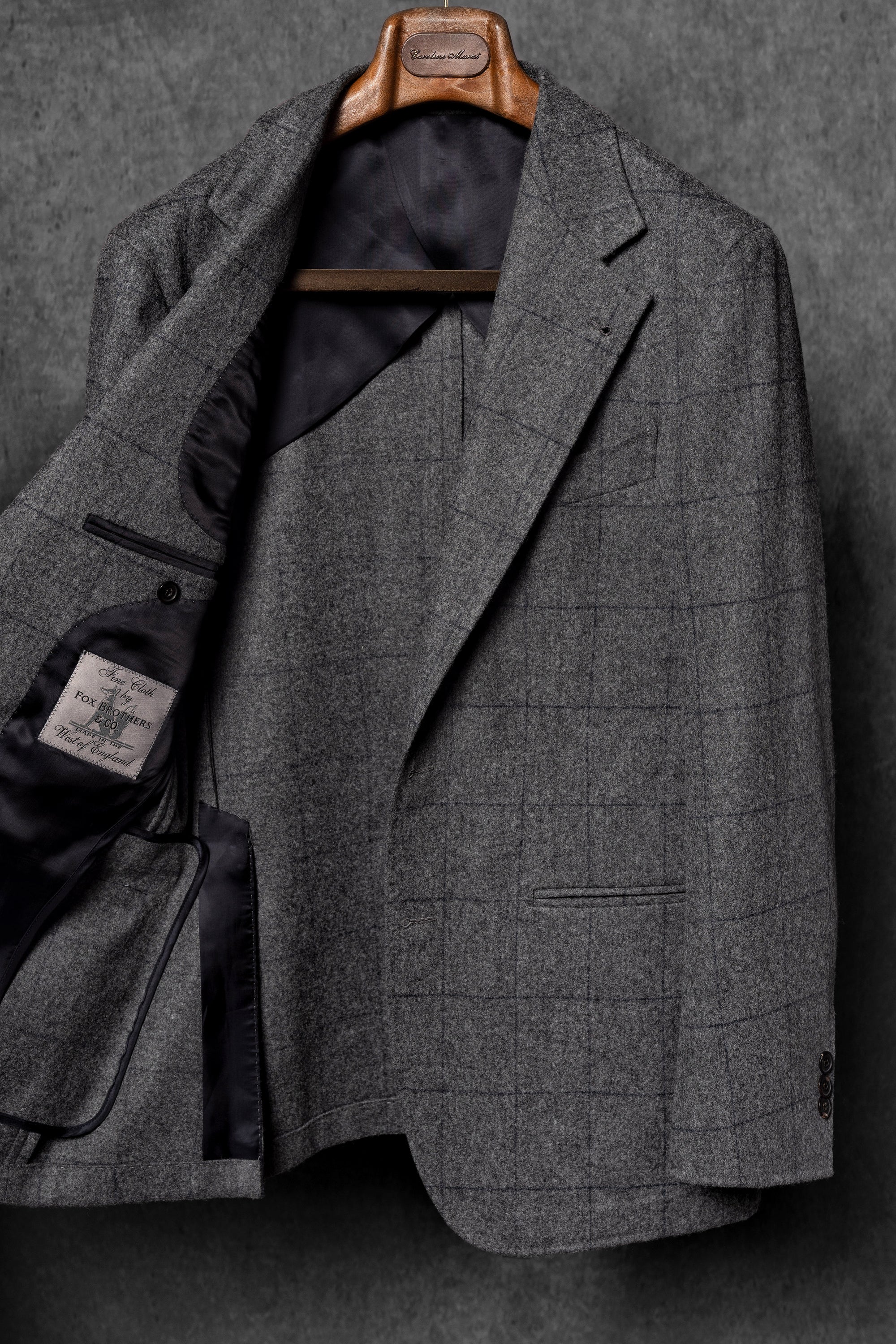 MTO Mid Grey Windowpane Flannel Suit