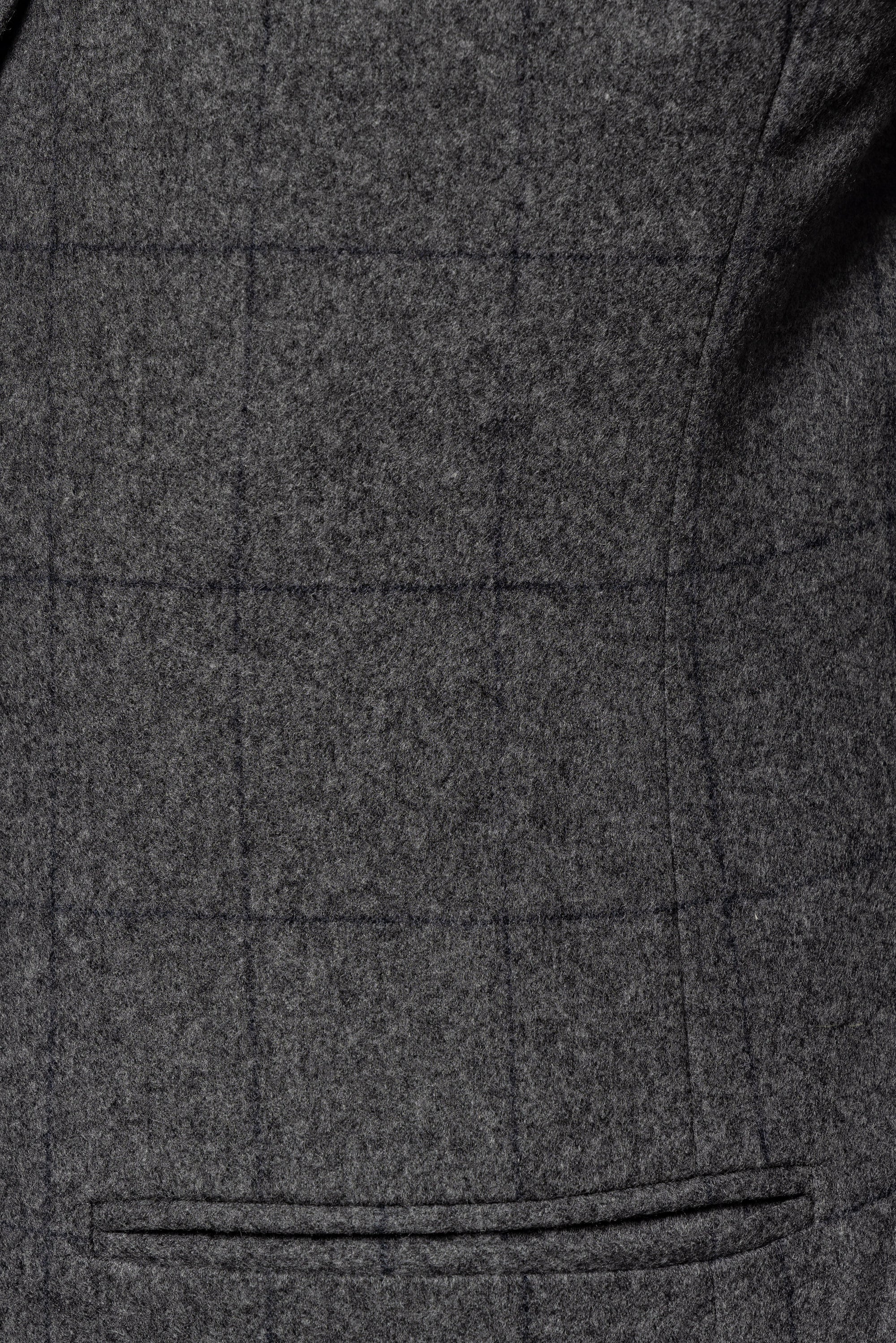 MTO Mid Grey Windowpane Flannel Suit