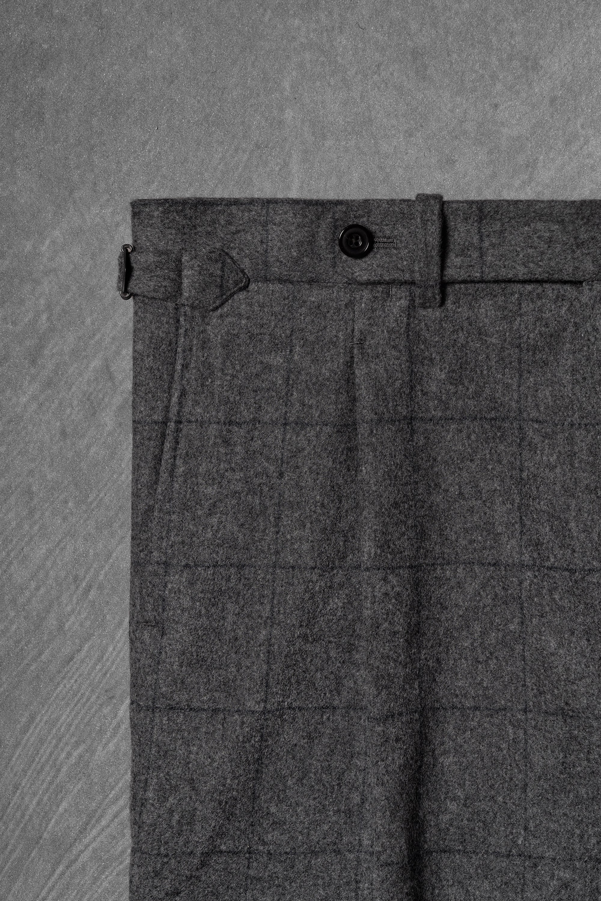 MTO Mid Grey Windowpane Flannel Suit