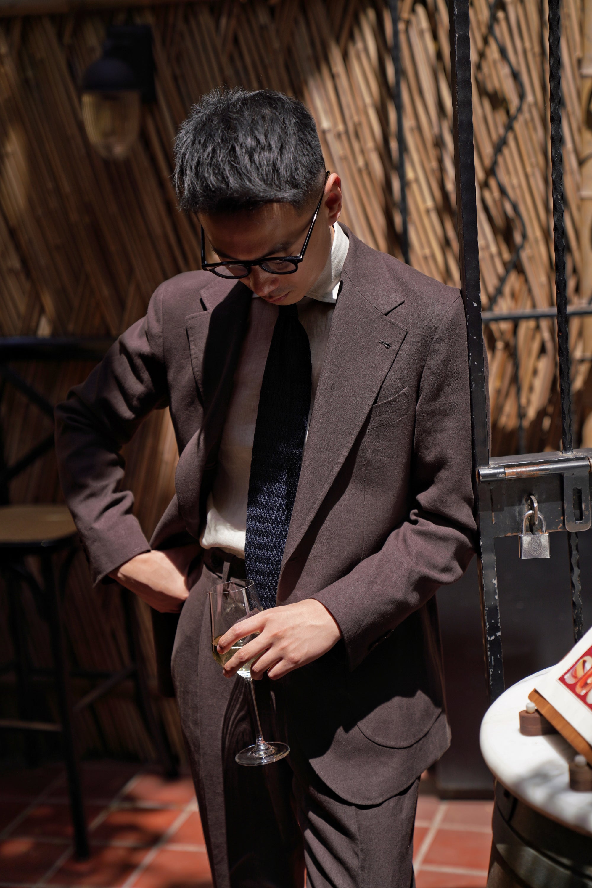 MTO Dark Brown Linen Suit