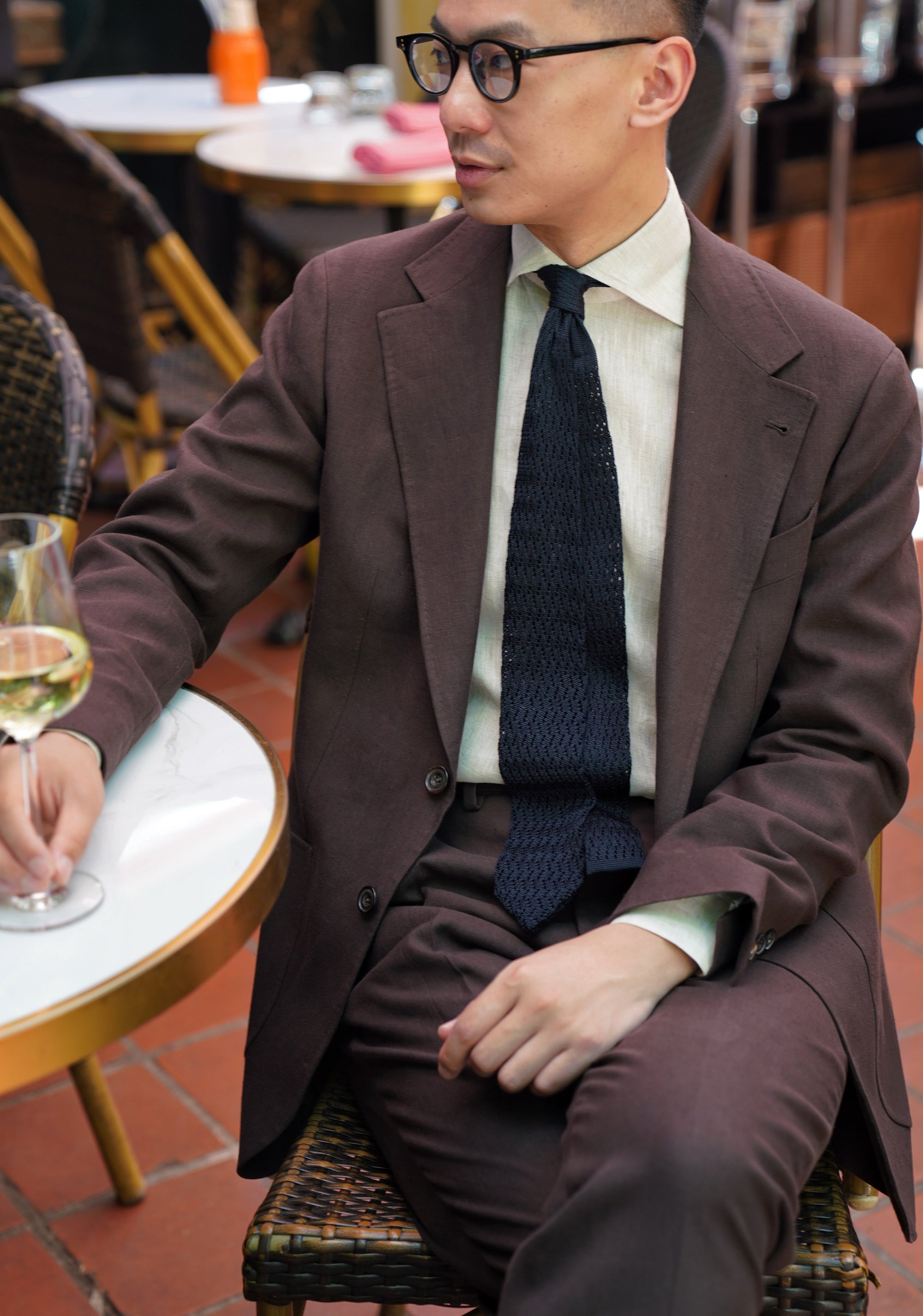 MTO Dark Brown Linen Suit
