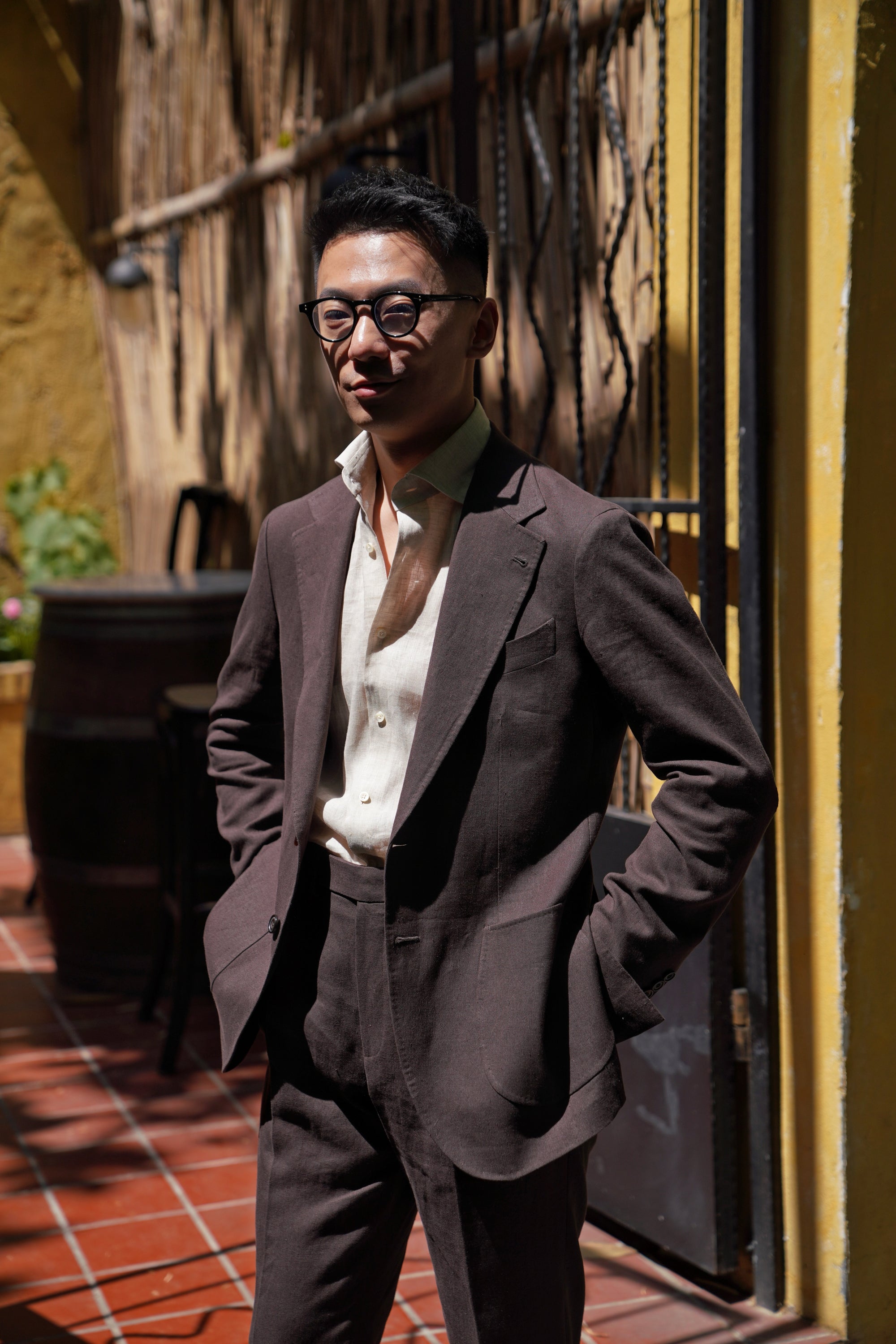 MTO Dark Brown Linen Suit