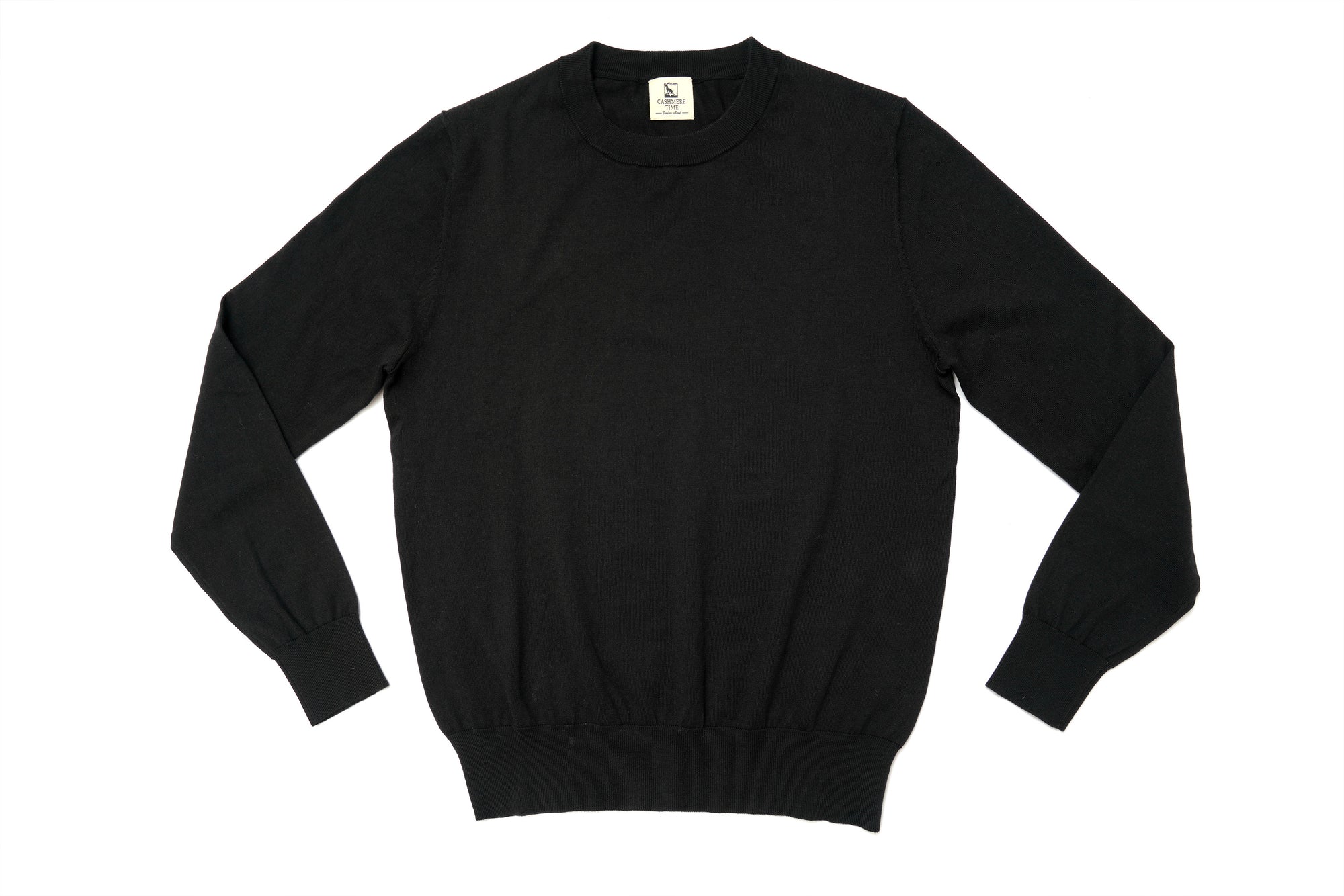 Black Long Sleeve Crew Neck Jumper