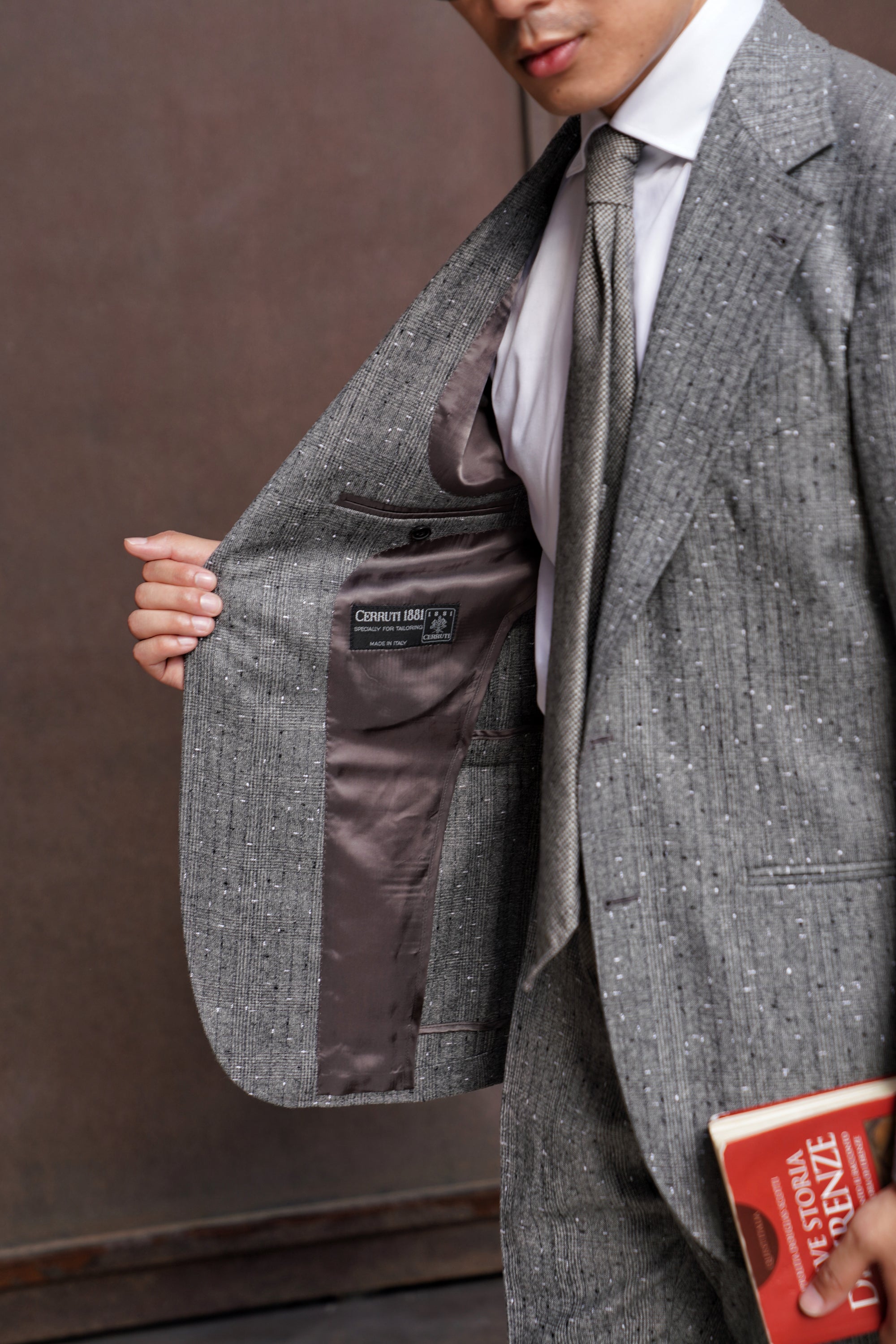 Grey Dotted Glen Check Suit