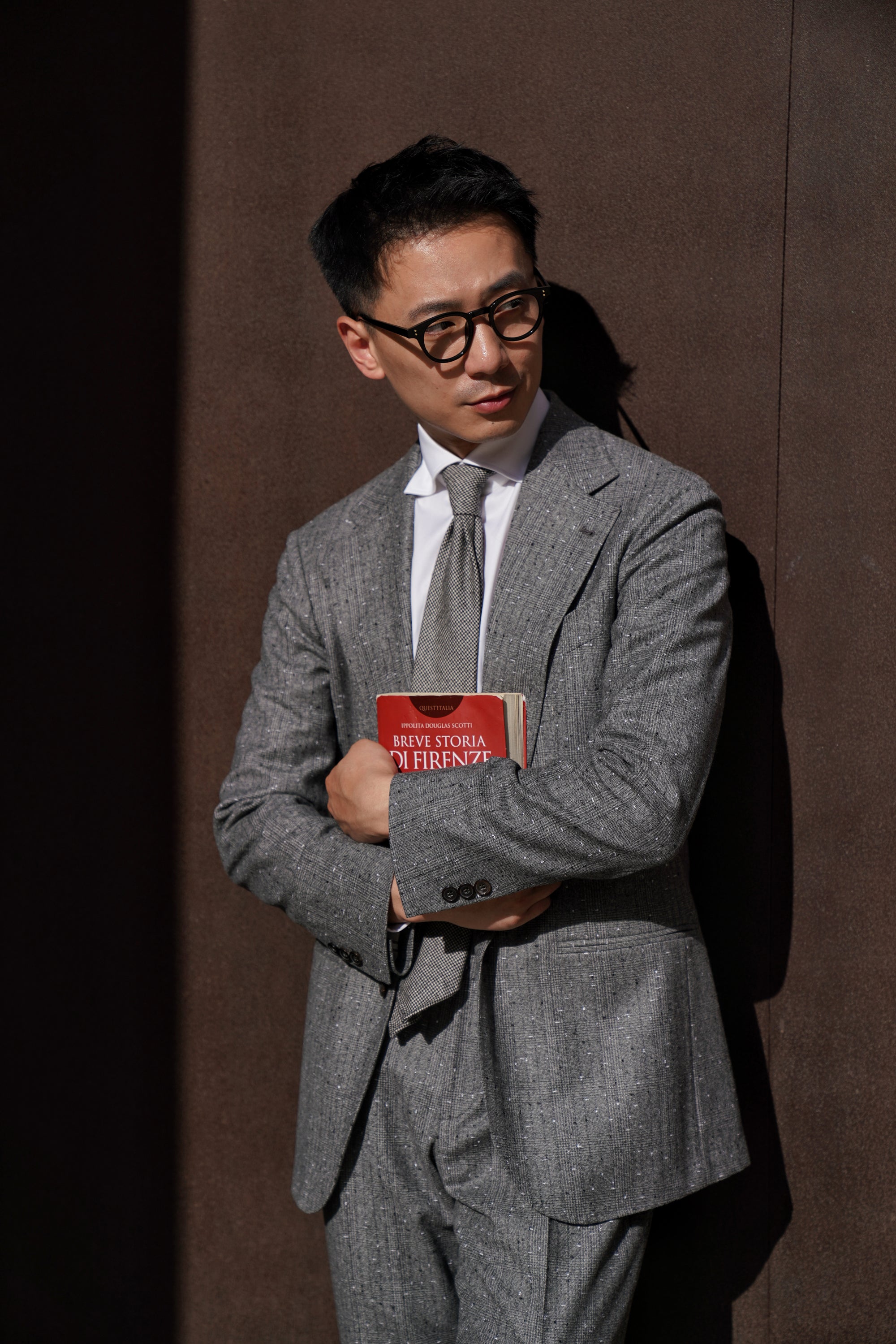Grey Dotted Glen Check Suit