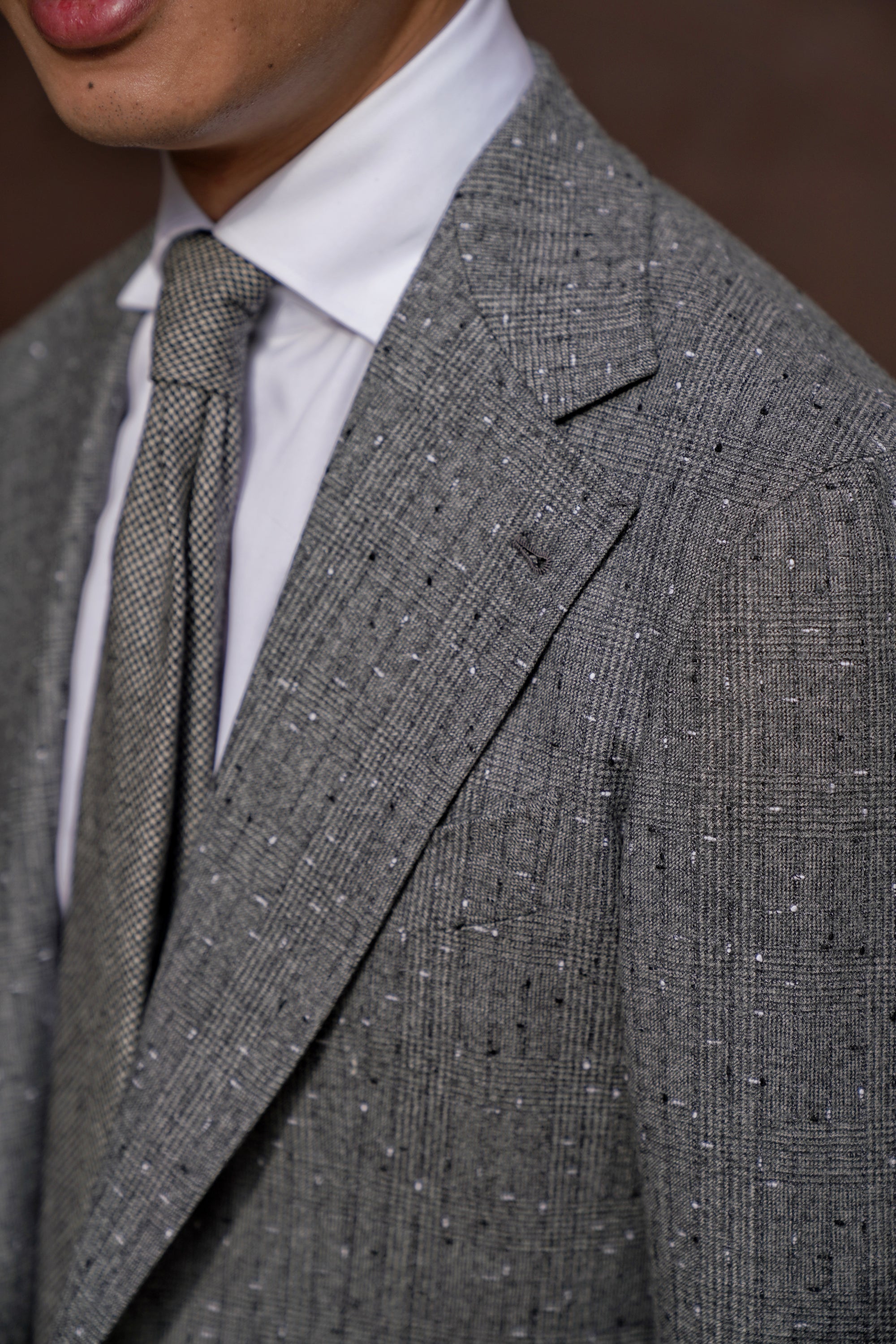 Grey Dotted Glen Check Suit