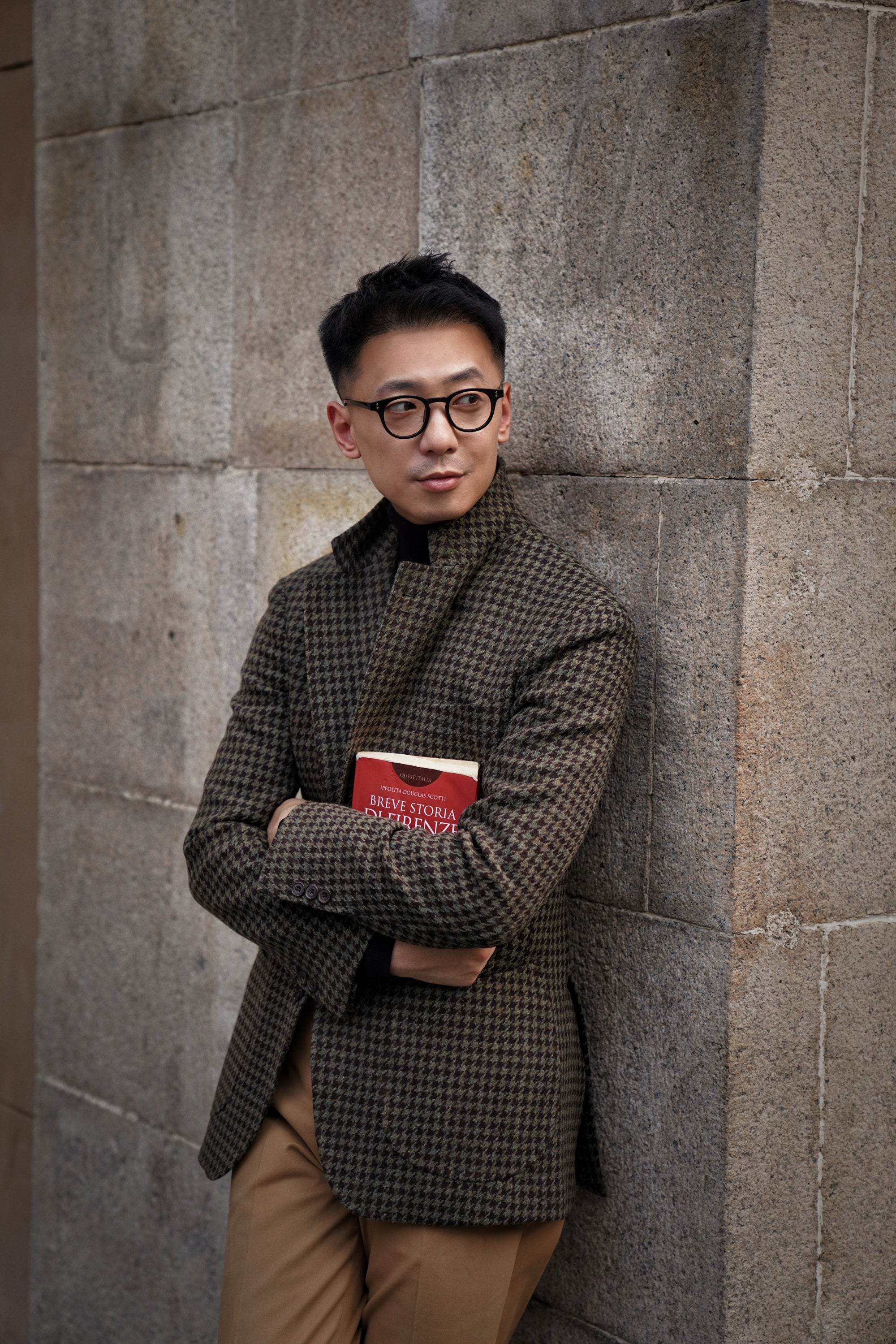 MTO Olive Brown Houndstooth Jacket