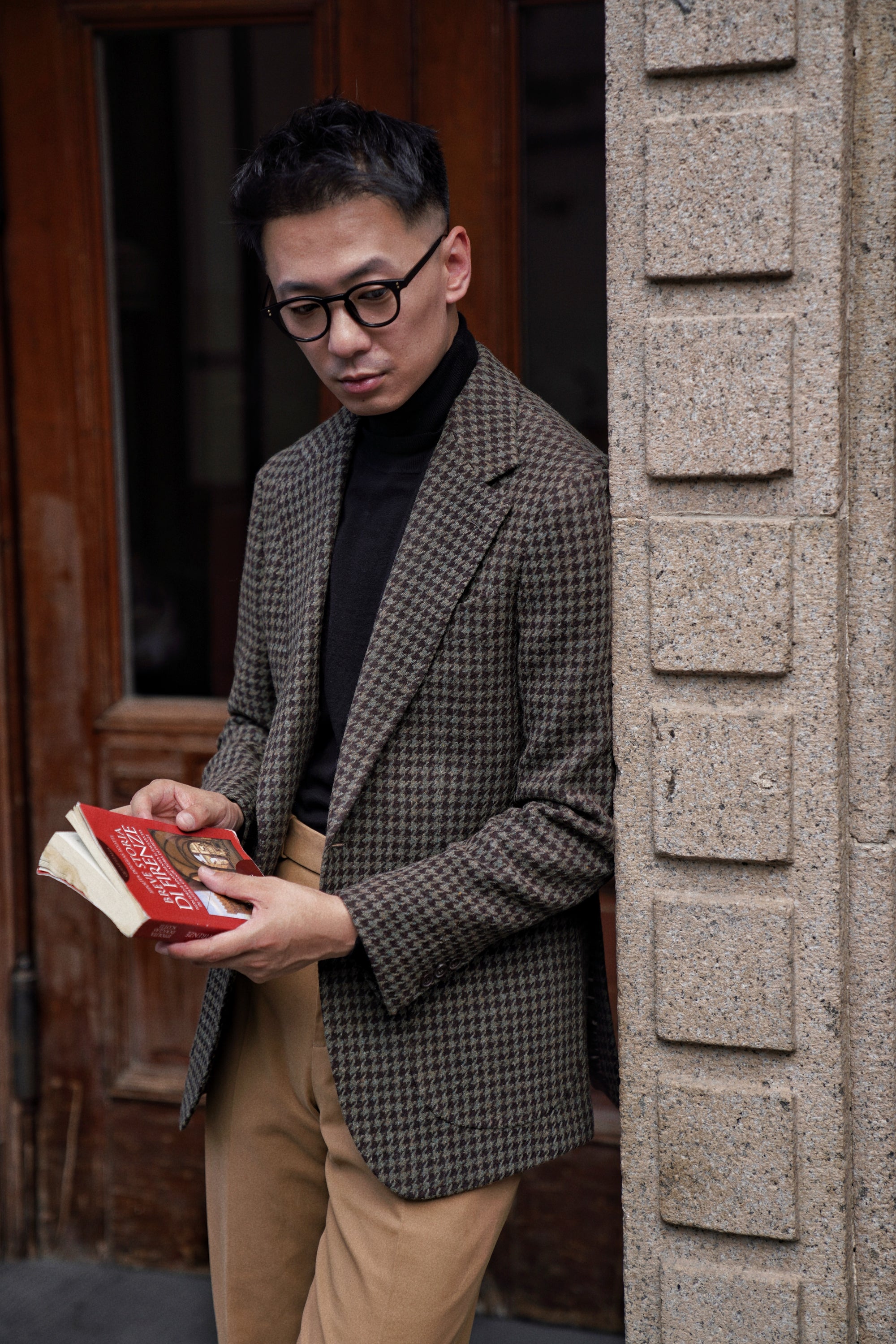 MTO Olive Brown Houndstooth Jacket
