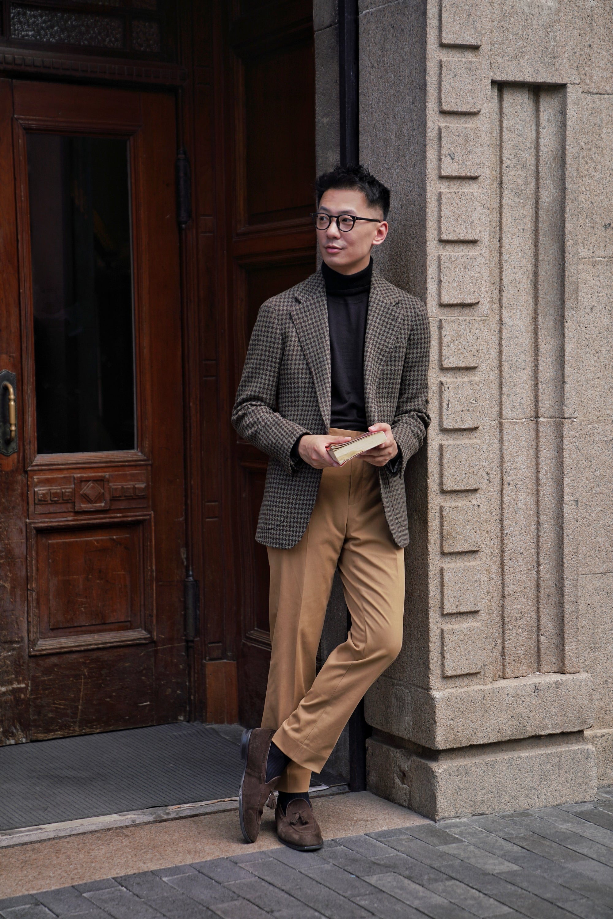 MTO Olive Brown Houndstooth Jacket
