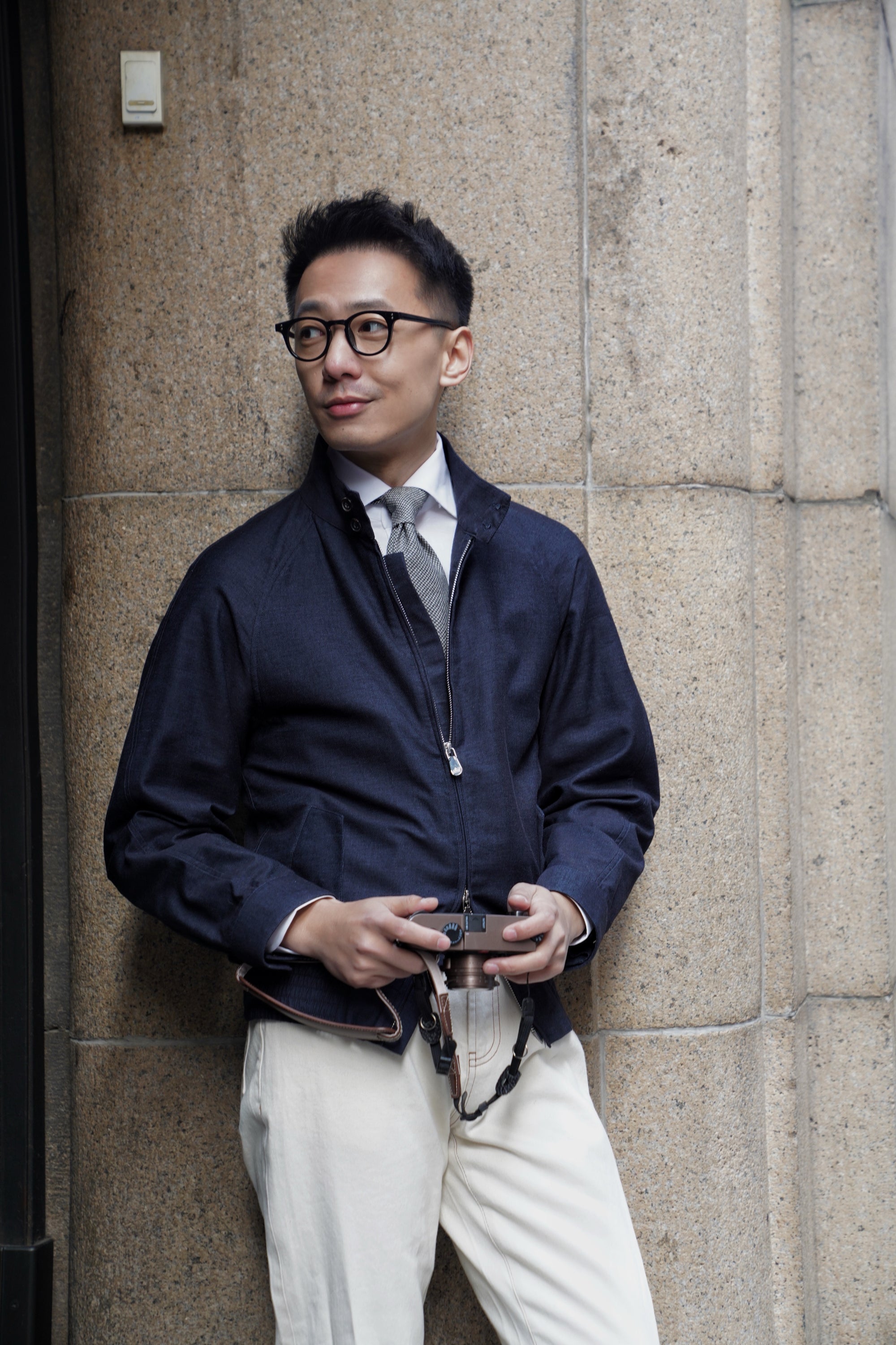 Navy Cotton Wool G9 Jacket