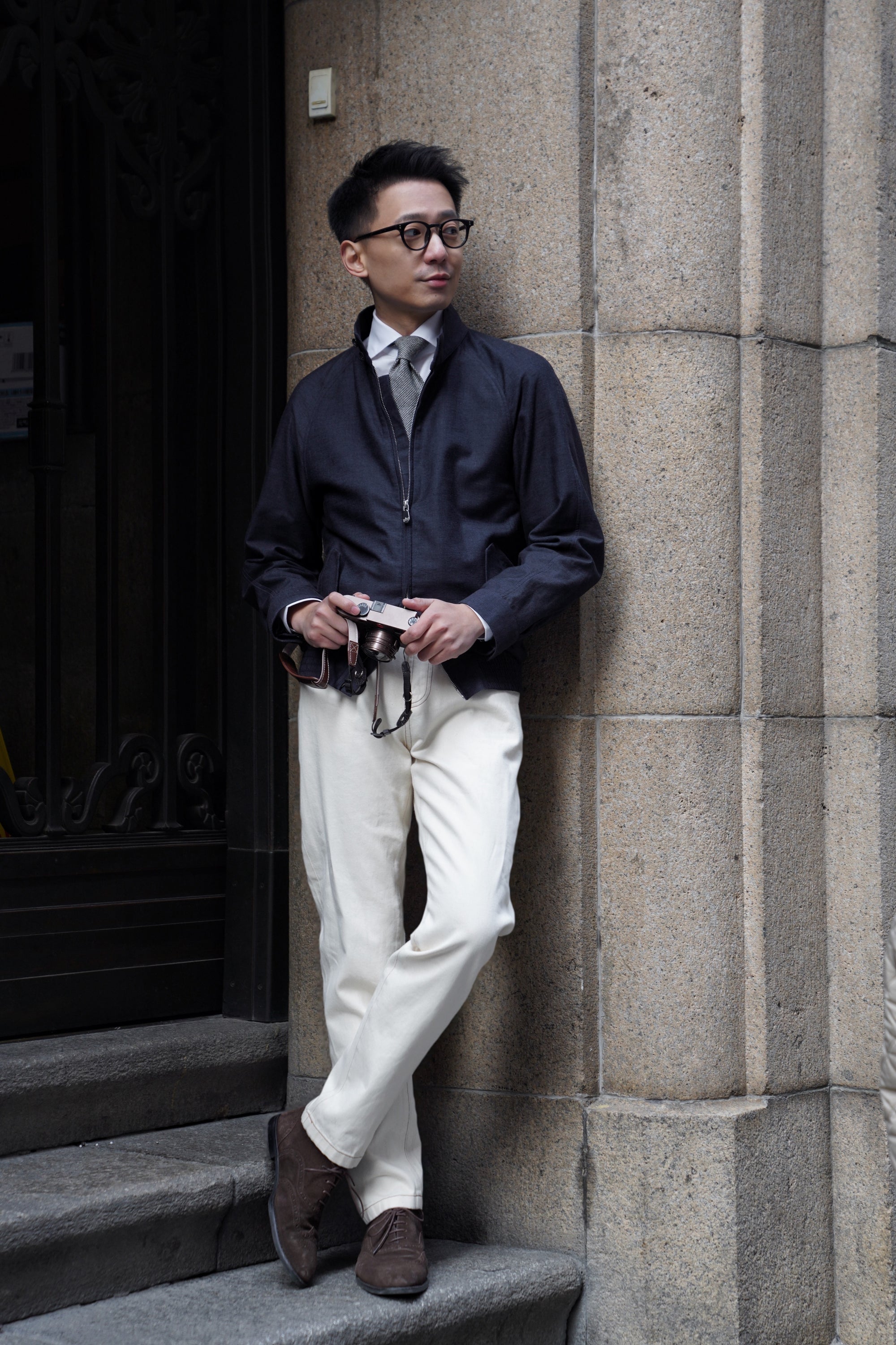 Navy Cotton Wool G9 Jacket