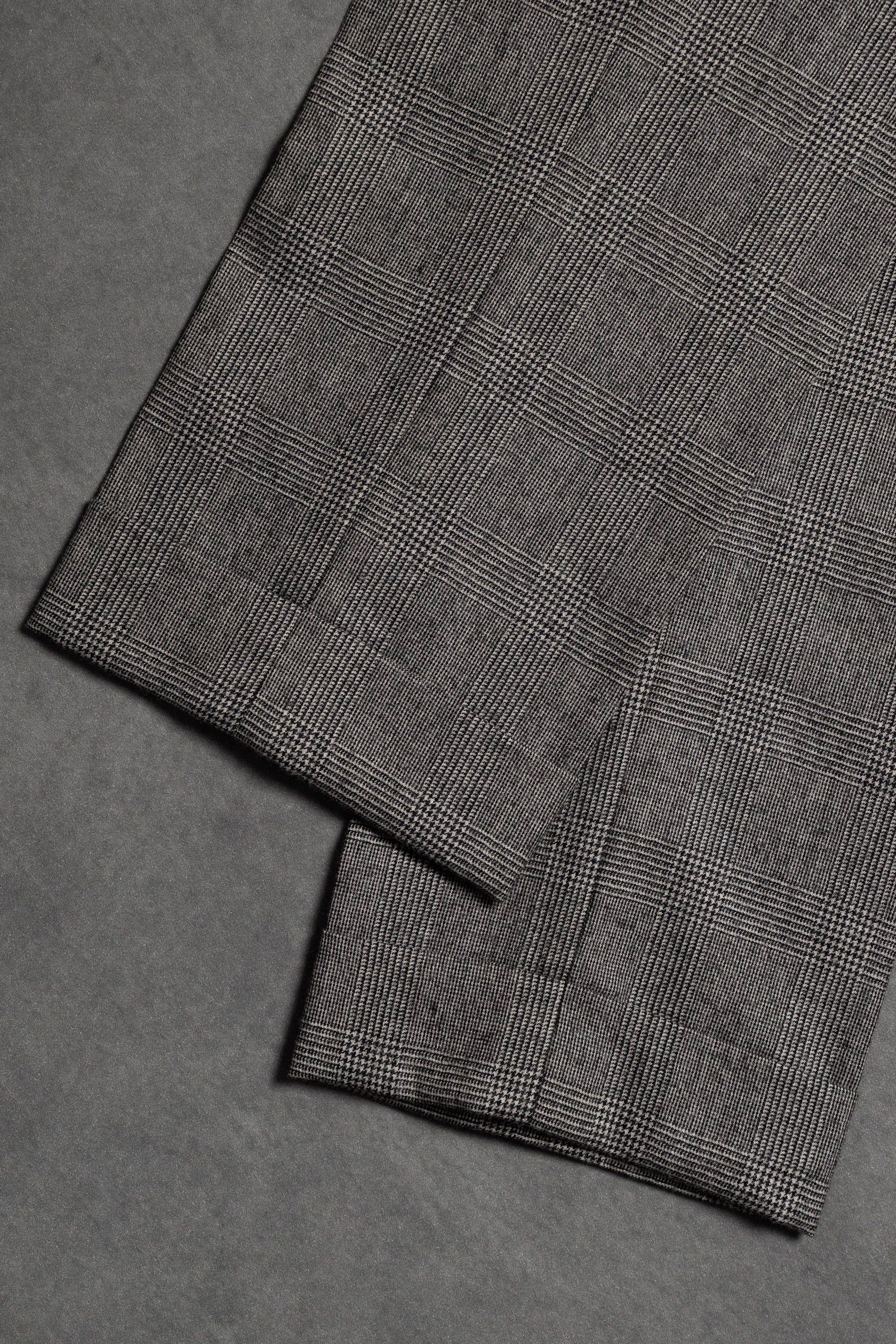 MTO Black and White Glen Check Worsted Flannel Suit